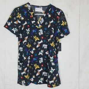 Tasha & me  dog print scrub top